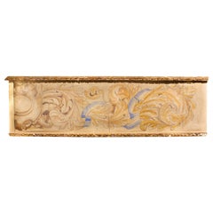 Italian Spolvero Rococo Print on Canvas with an Antique Frame & Citrine Crystals