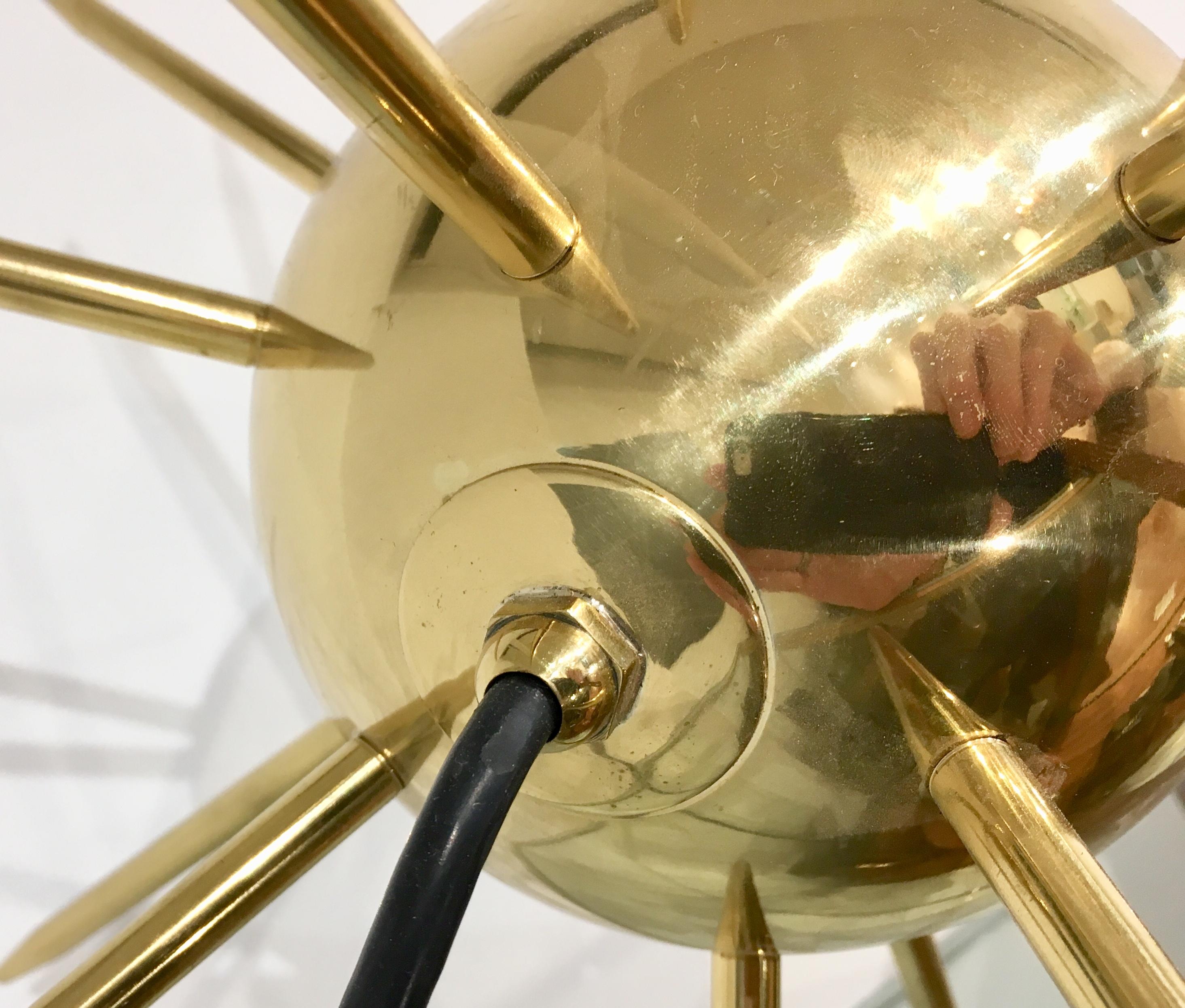 Mid-Century Modern Italian Brass Sputnik Table Lamp