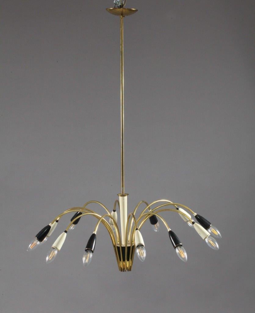 Mid-20th Century Italian Sputnik Chandelier Arredoluce, 1950