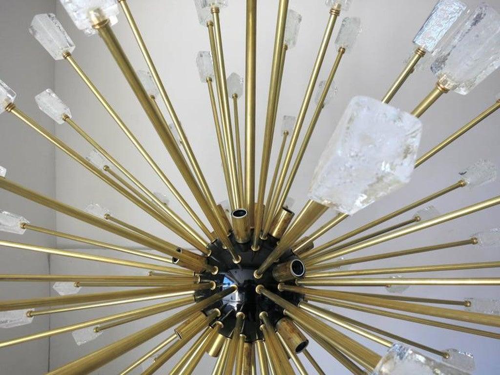 Late 20th Century Italian Sputnik Chandelier with Clear Murano Glass Cubes, circa 1990s