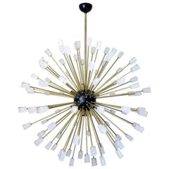 Italian Sputnik Chandelier with Clear Murano Glass Cubes, circa 1990s