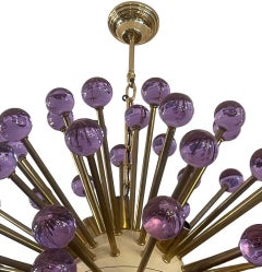 Italian Sputnik Chandelier with Purple Murano Glass, c. 1980's