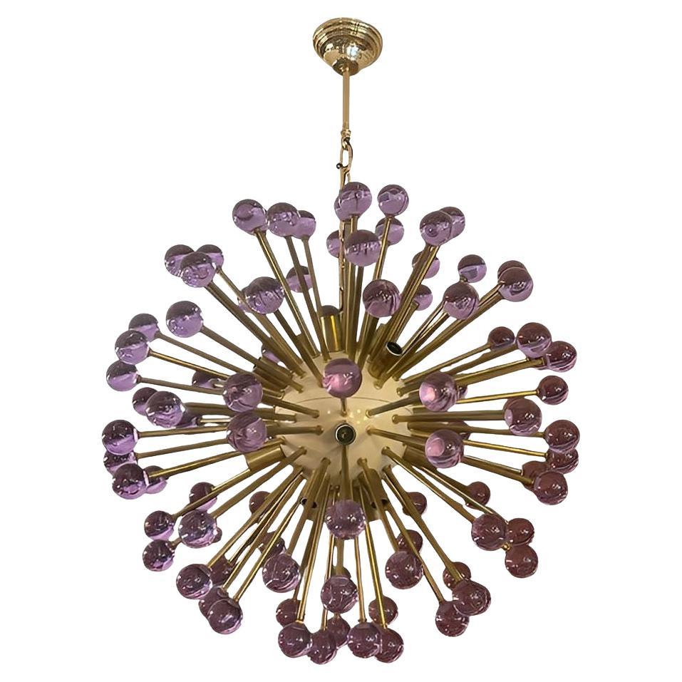 Lustre Sputnik italien en verre de Murano violet, c. 1980
s en vente