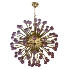 Lustre Sputnik italien en verre de Murano violet, c. 1980
s