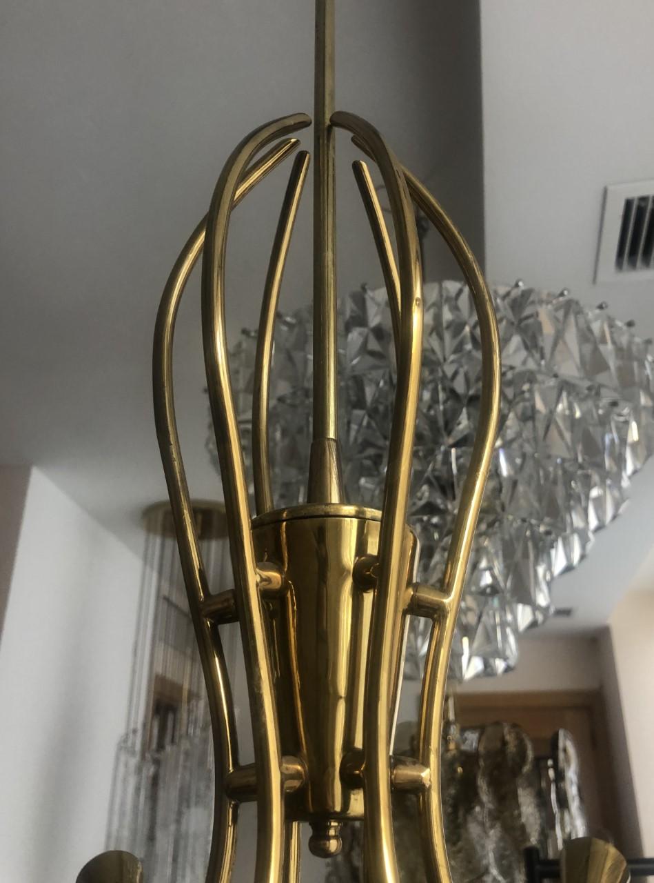 Mid-20th Century Italian Sputnik Gold Brass Midcentury Chandelier, 1960s