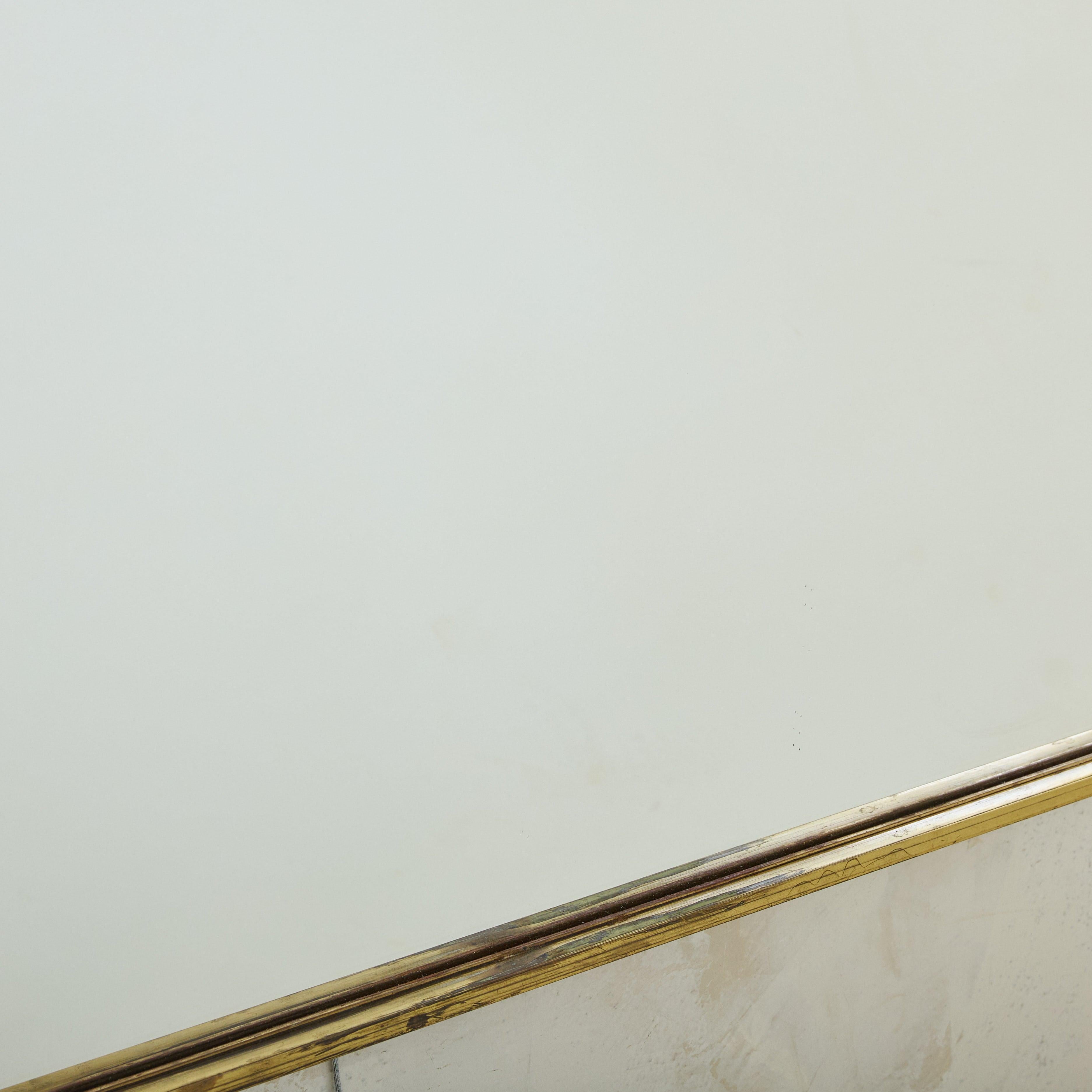 Italian Square Brass Wall Mirror with Scalloped Corners, 1960s - 2 Available For Sale 5