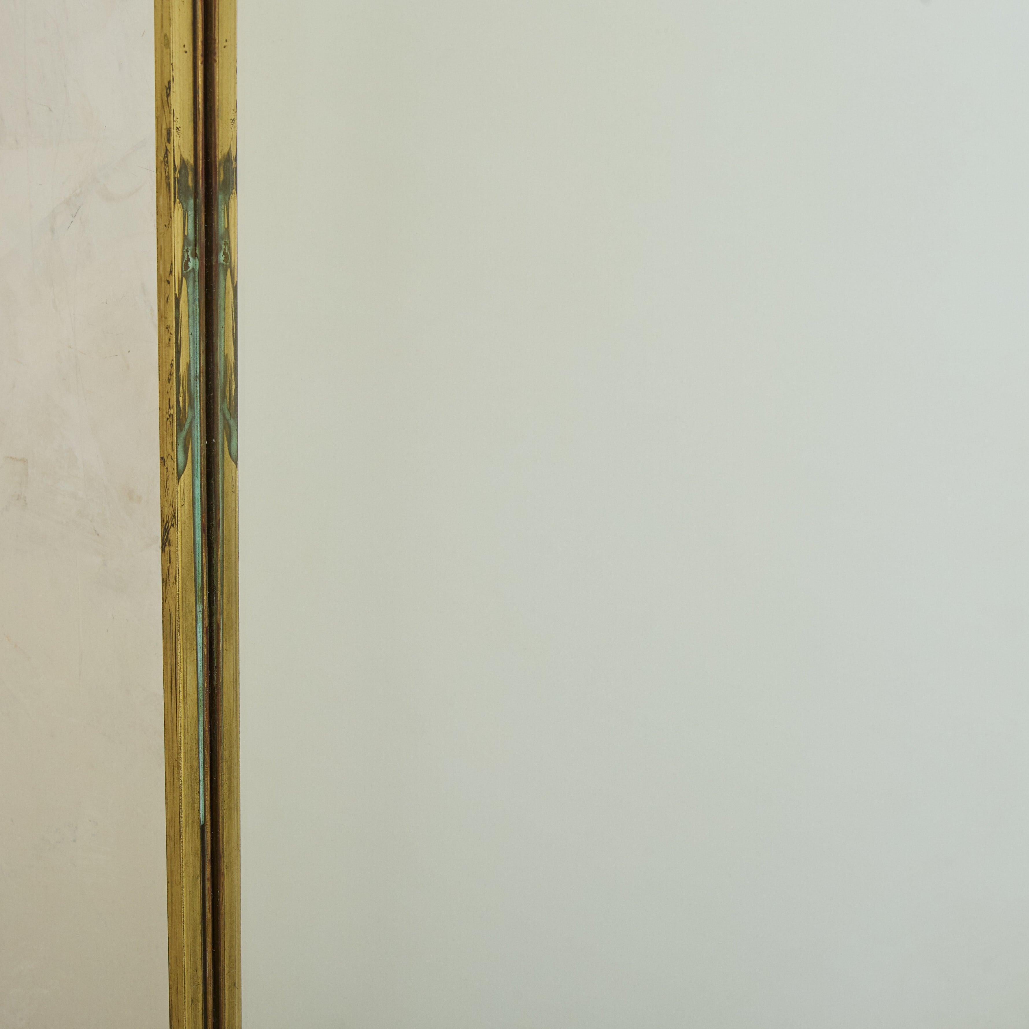Italian Square Brass Wall Mirror with Scalloped Corners, 1960s - 2 Available For Sale 3