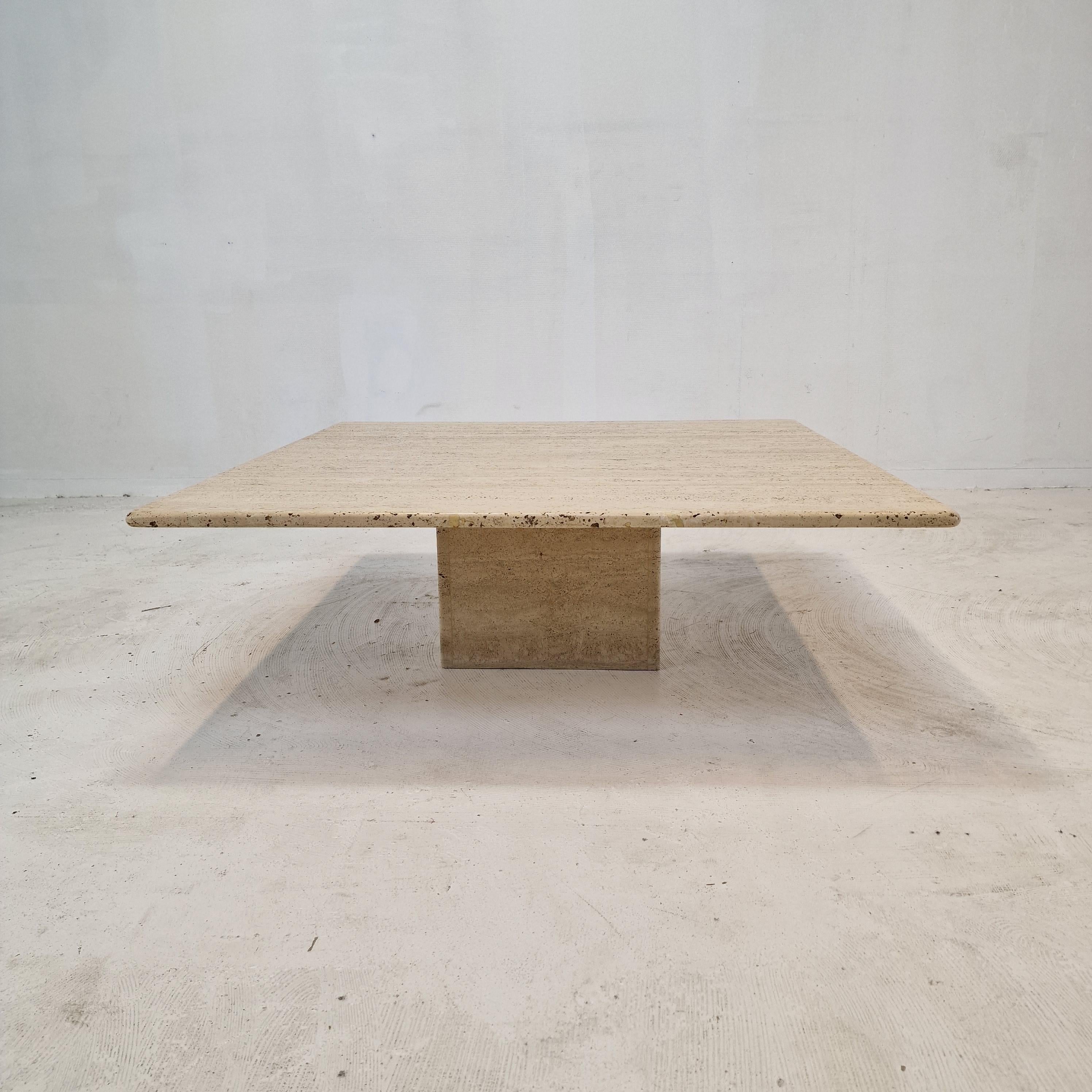 square travertine coffee table