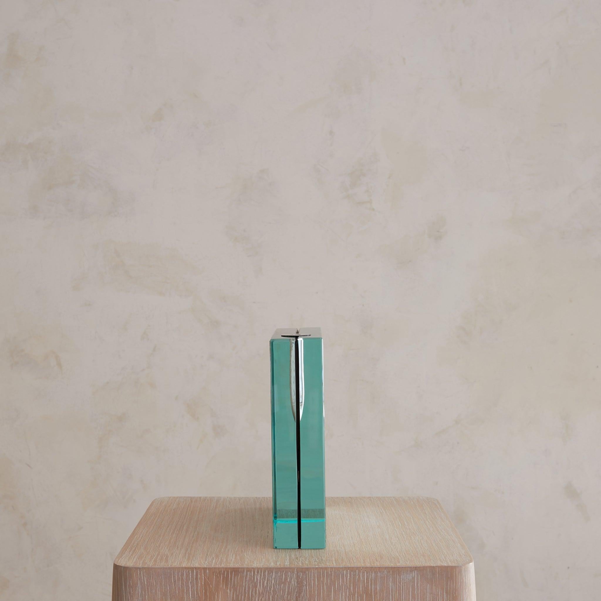 Italian Square Crystal Vase by Pierangelo Gallotti & Luigi Radice, 1960s (Italienisch) im Angebot