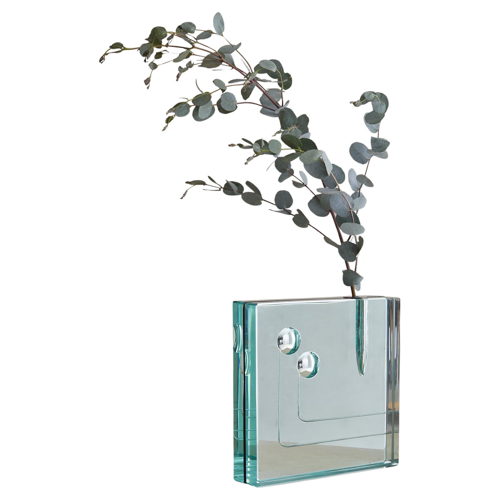 Italian Square Crystal Vase by Pierangelo Gallotti 
Luigi Radice, 1960s im Angebot