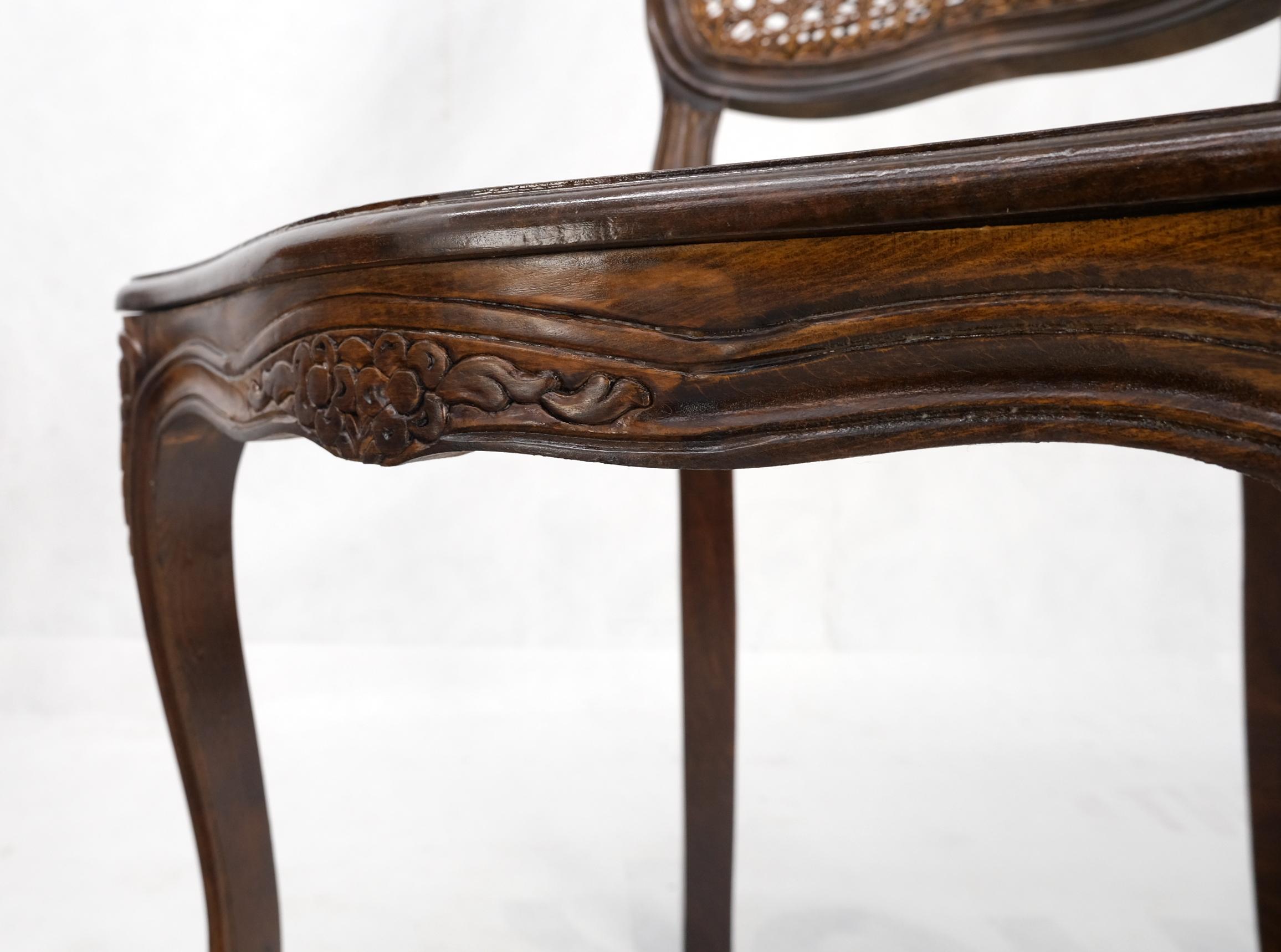 Italian Square Game Dining Table w/ Two Matching Cane Seat & Double Back Chairs 5