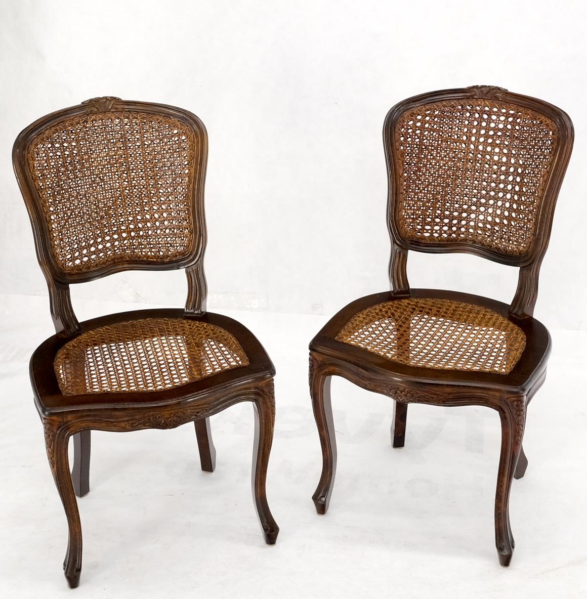 Italian Square Game Dining Table w/ Two Matching Cane Seat & Double Back Chairs 11