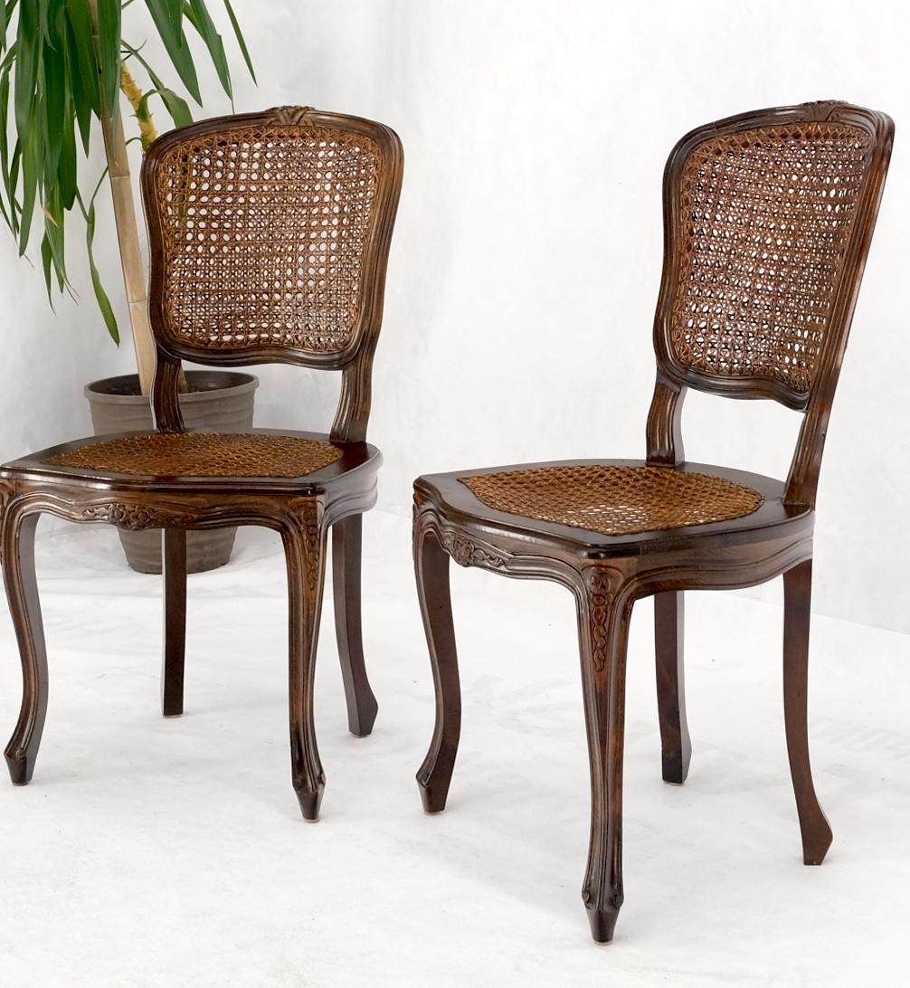 Italian Square Game Dining Table w/ Two Matching Cane Seat & Double Back Chairs 12