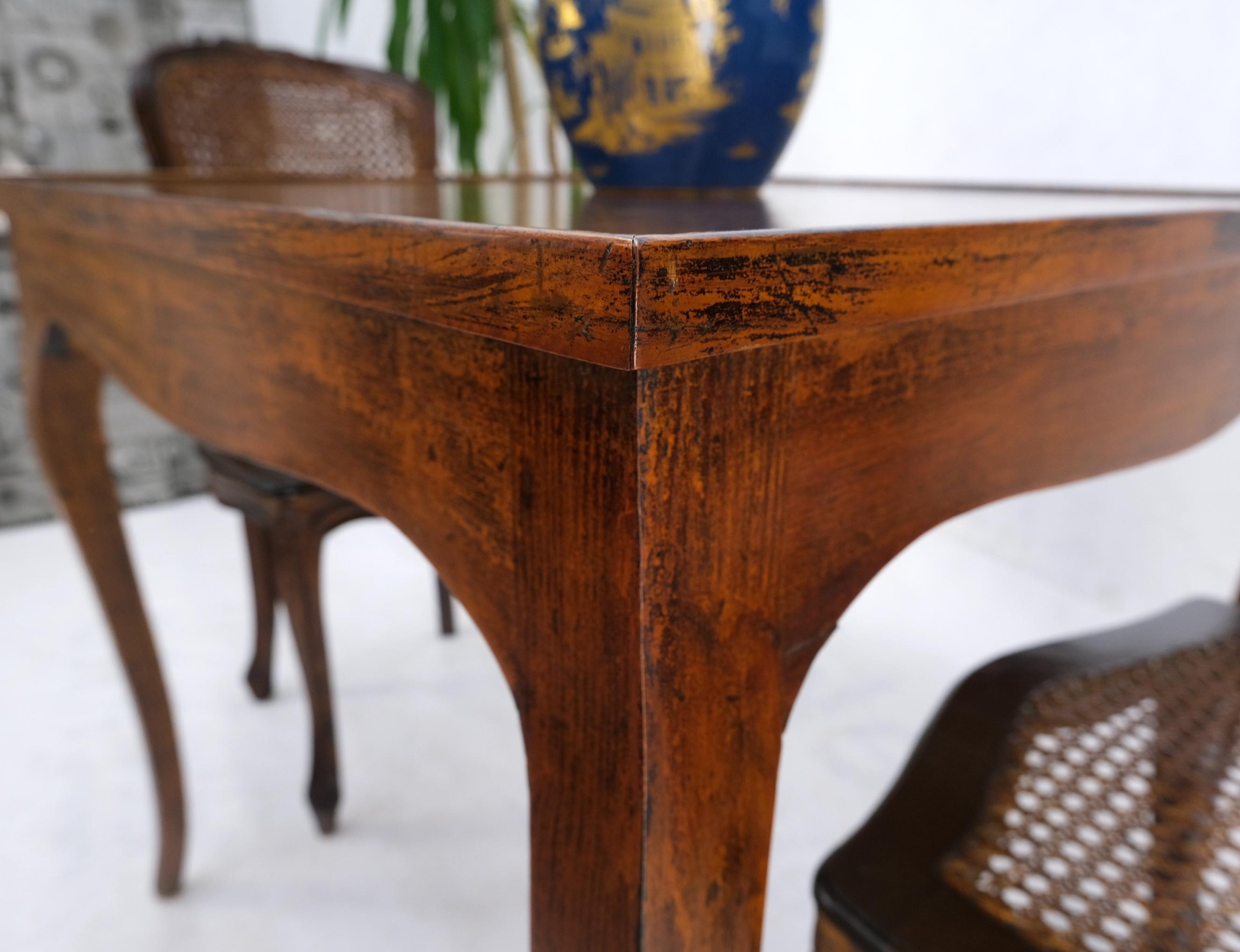 Italian Square Game Dining Table w/ Two Matching Cane Seat & Double Back Chairs 1