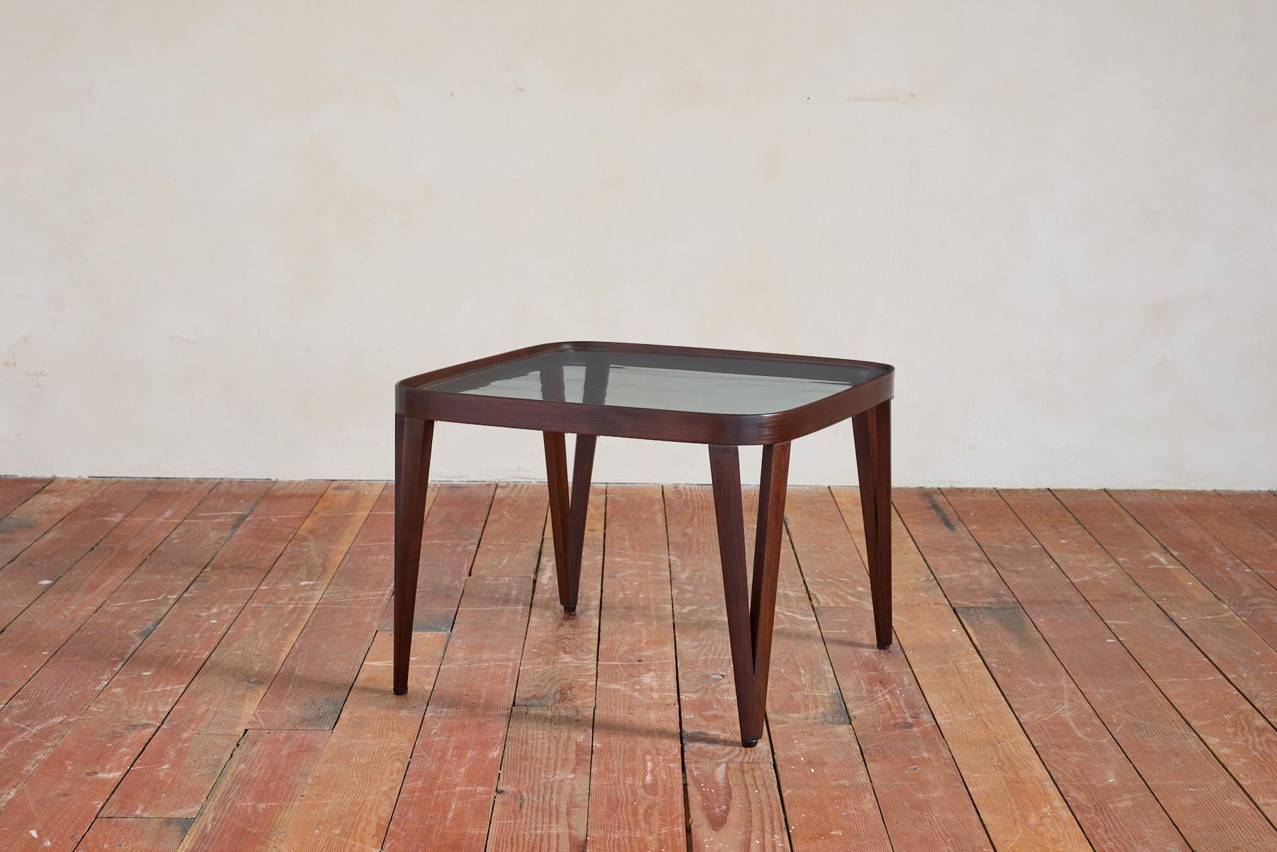 Italian Square Glass Table In Good Condition For Sale In Beverly Hills, CA