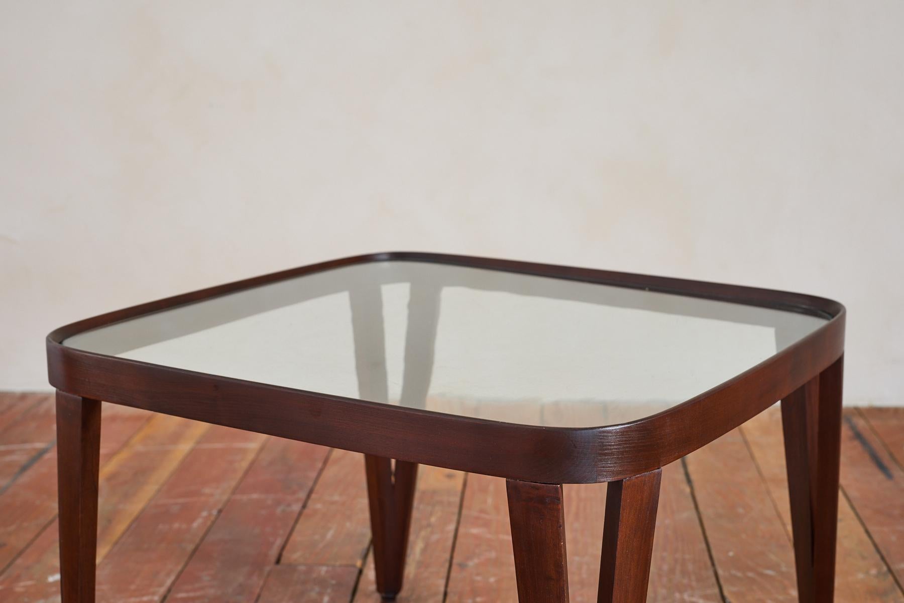 Mid-20th Century Italian Square Glass Table For Sale