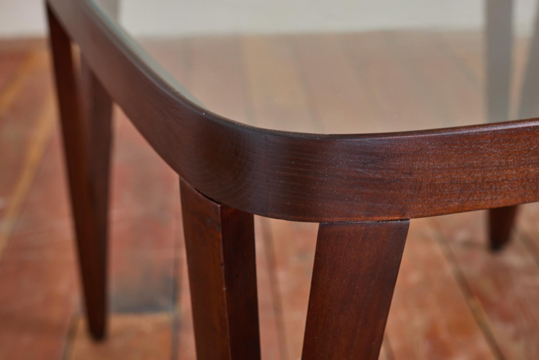 Italian Square Glass Table For Sale 1