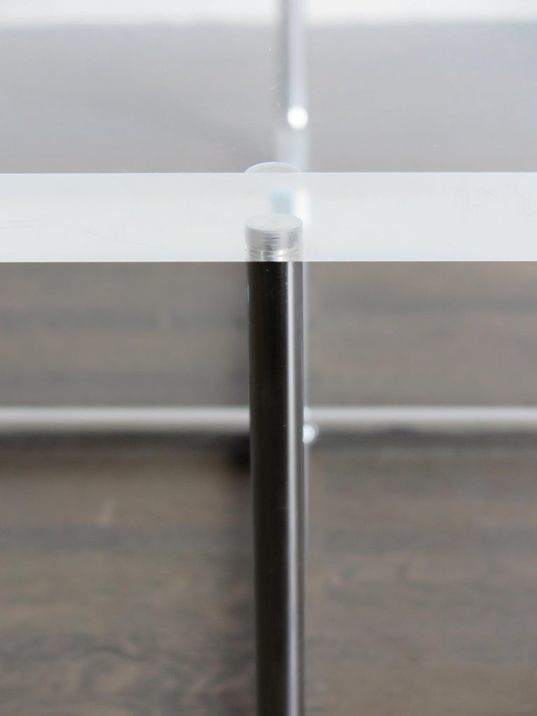 Italian Square Plexiglass Modern Coffee Table Produced by Minotti, 1980s 1