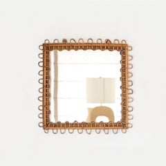 Italian Square Rattan Mirror