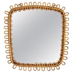 Italian Square Rattan Mirror