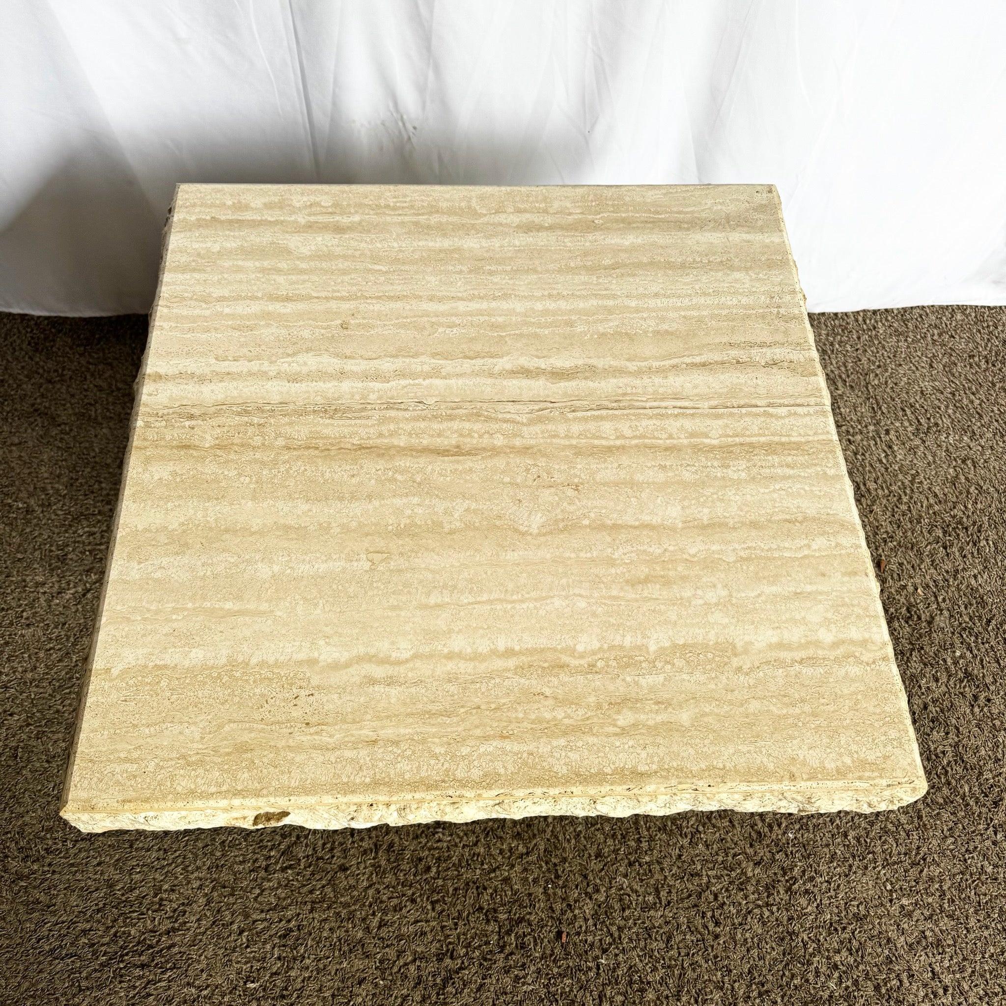 Elevate interiors with this Italian Raw Edge Travertine Table—sculptural square form, raw edge detailing, and luxe post‑modern appeal.
 

 We sell items as acquired, without restoring or repairing. Vintage pieces may have age-related wear. Review