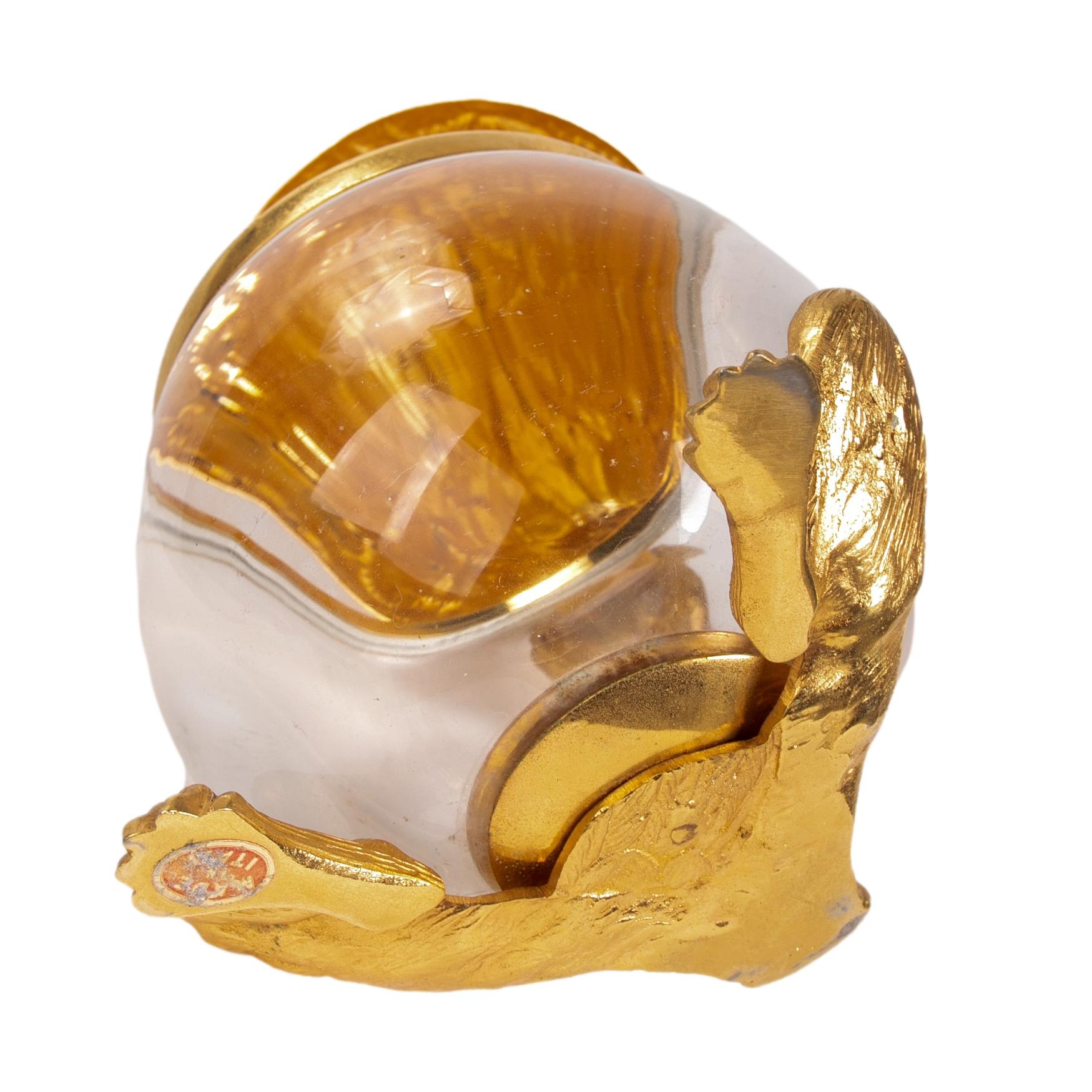 Italian Squirrel-Shaped Box in Gilded Metal Signed on the Inside For Sale 7