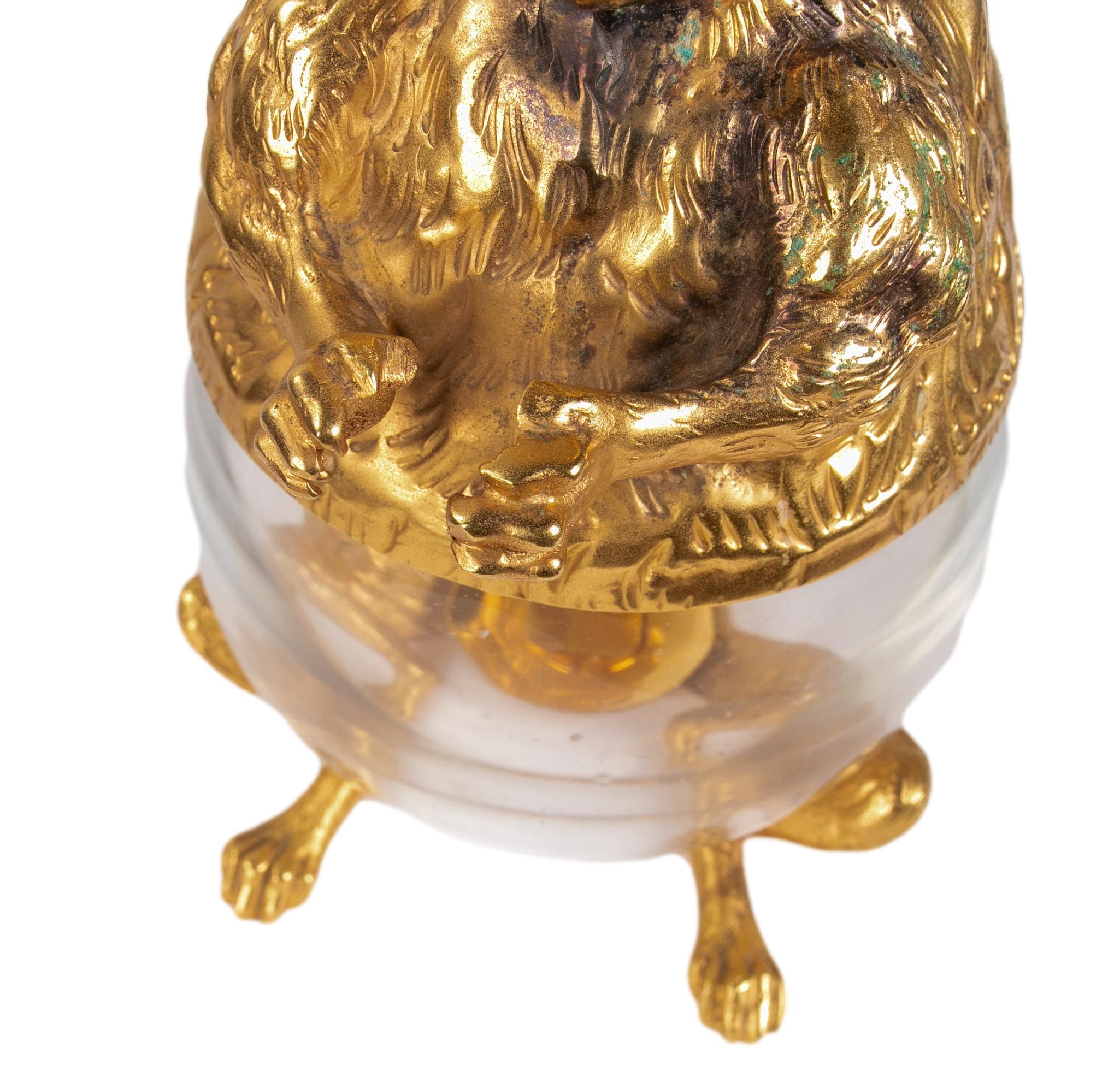 Italian Squirrel-Shaped Box in Gilded Metal Signed on the Inside For Sale 8