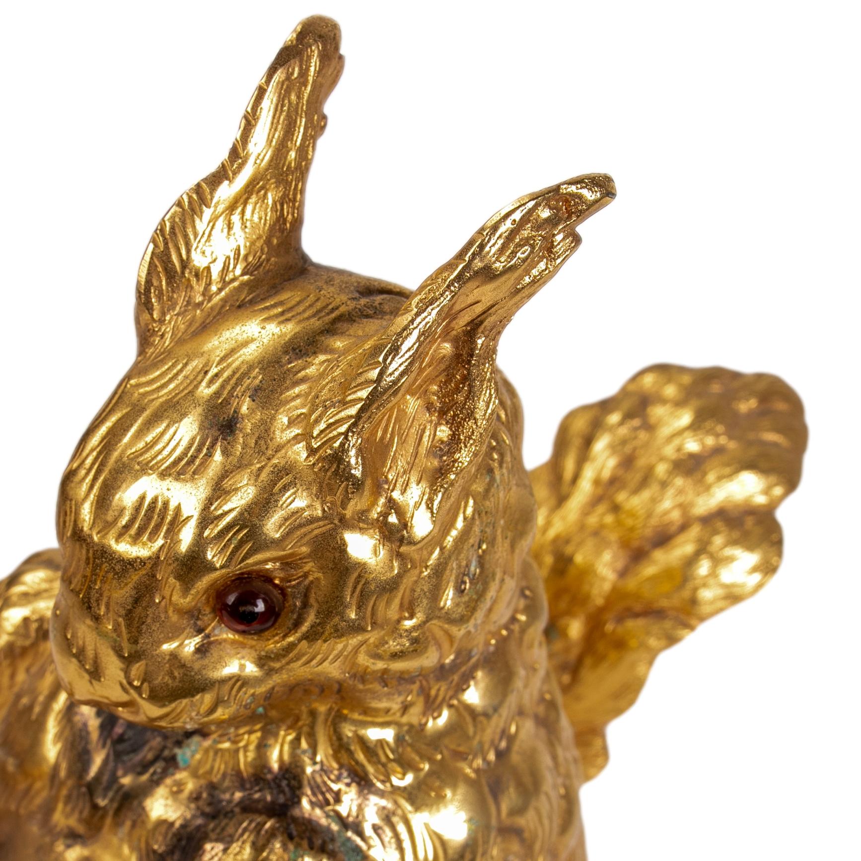 Italian Squirrel-Shaped Box in Gilded Metal Signed on the Inside For Sale 9