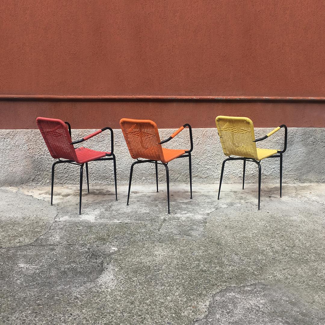 Mid-20th Century Italian Stackable Outdoor Chairs in Coloured Scooby, 1960s