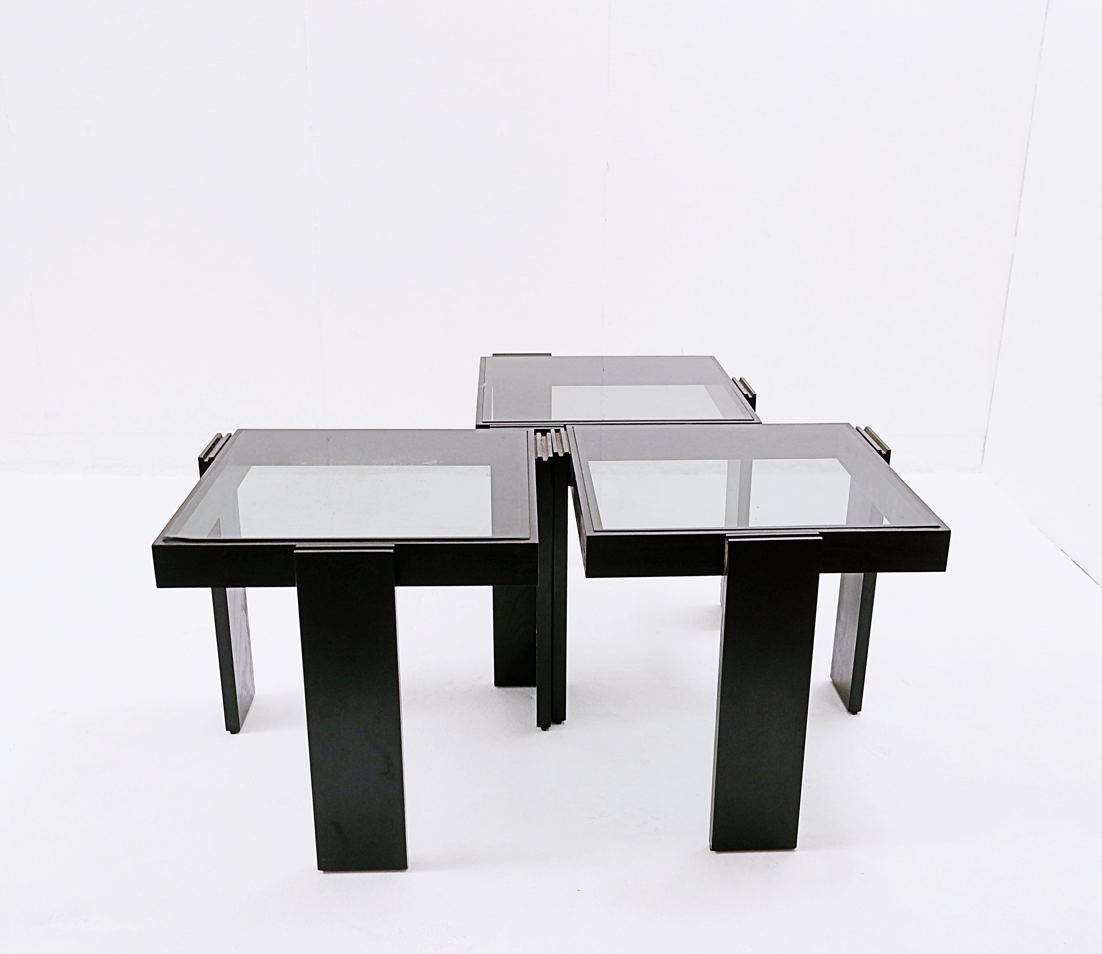 Italian Stackable Side Tables by Porada Arredi, Set of 8, 1970s 6