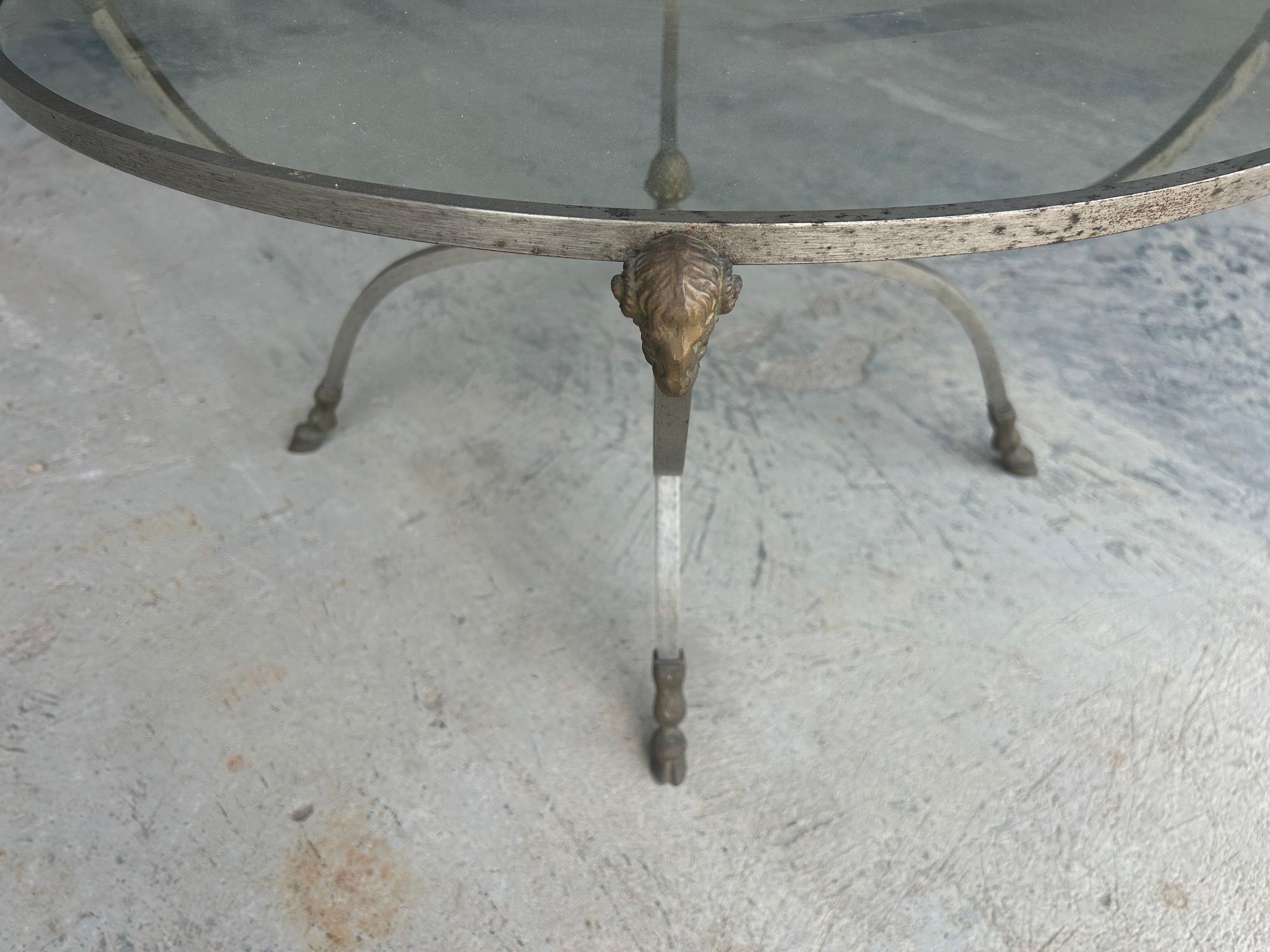 Italian Stainless Steel And Brass Coffee Table For Sale 6