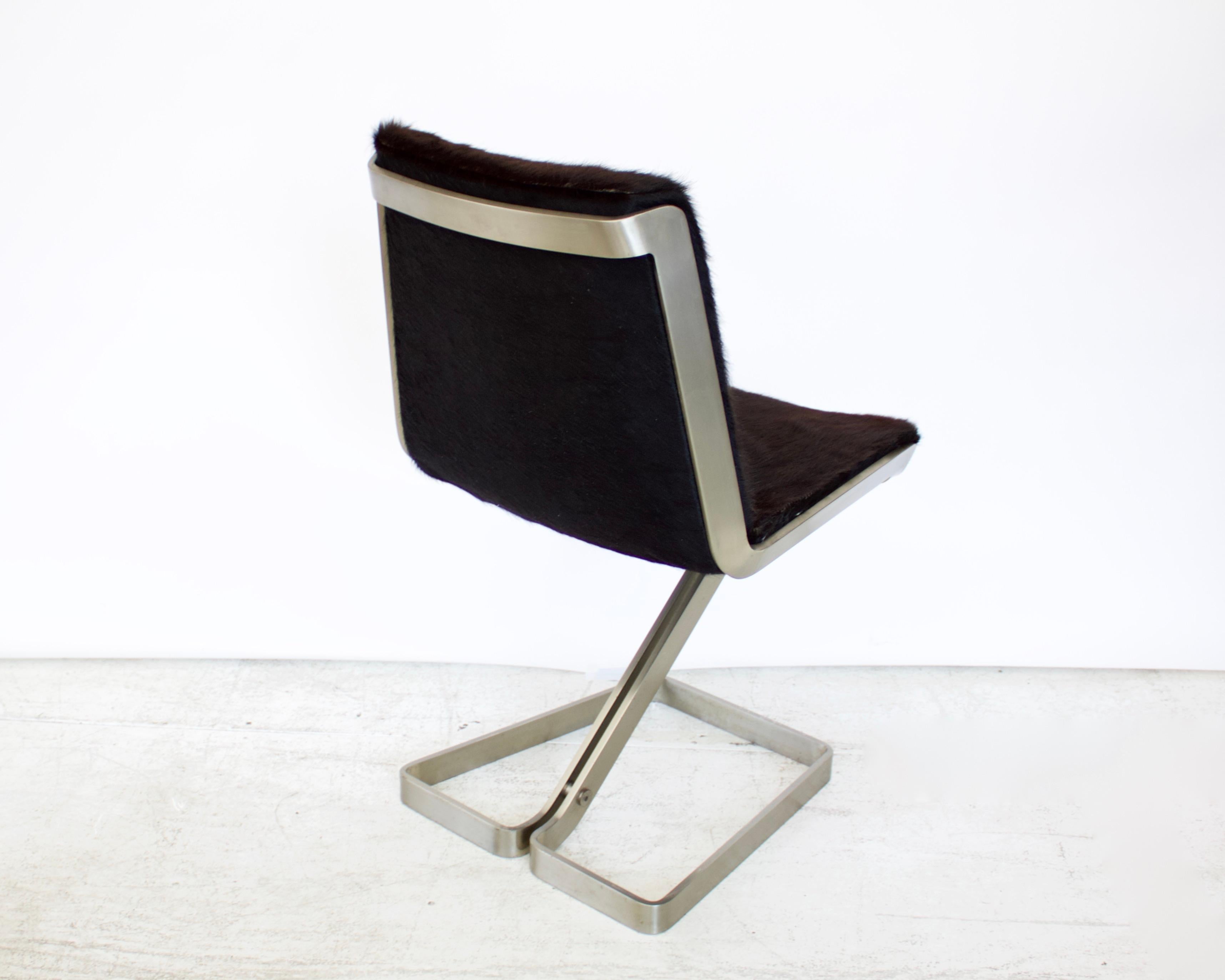 Mid-Century Modern Italian Stainless Steel Desk Chair by Forma Nova, circa 1970 For Sale