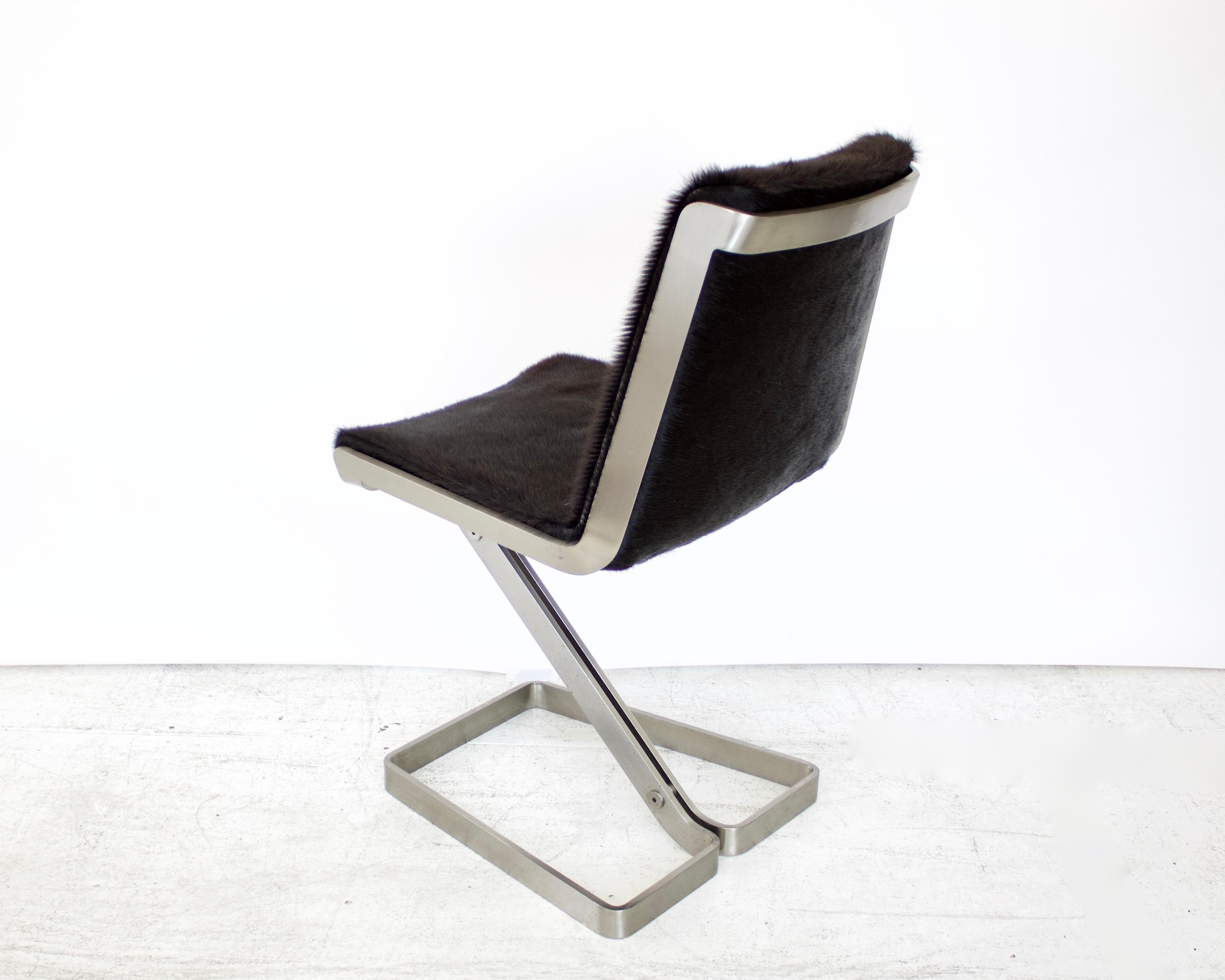 Late 20th Century Italian Stainless Steel Desk Chair by Forma Nova, circa 1970 For Sale