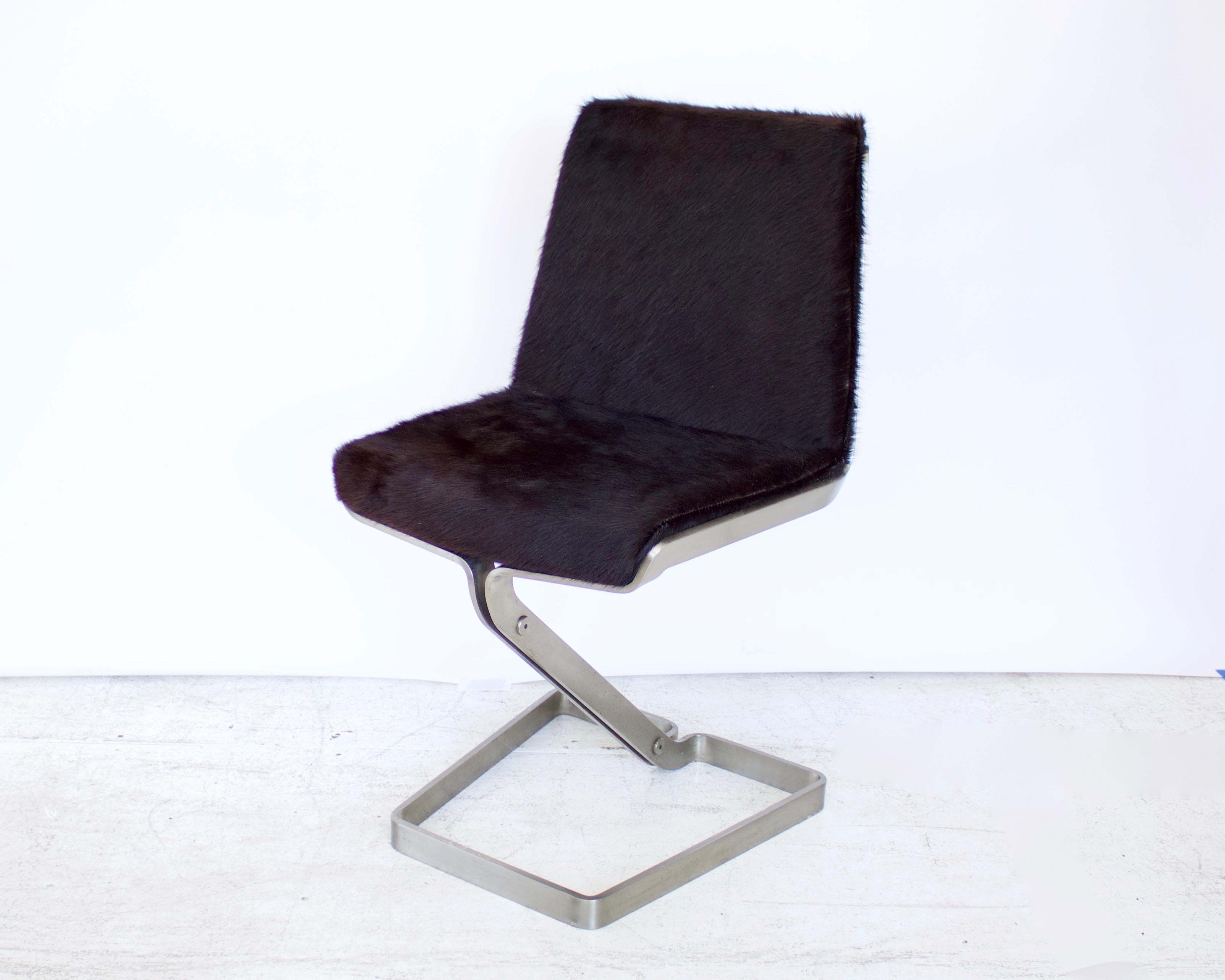 Italian Stainless Steel Desk Chair by Forma Nova, circa 1970 For Sale 2