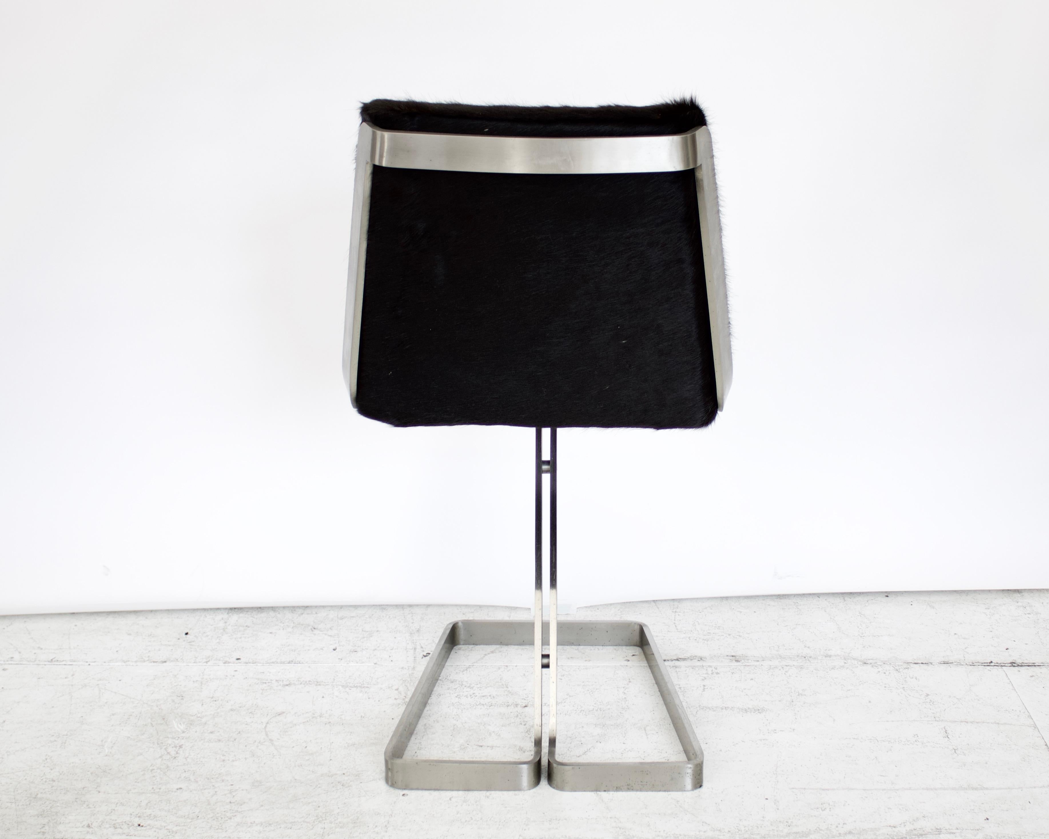 Mid-Century Modern Italian Stainless Steel Desk Chair by Forma Nova For Sale