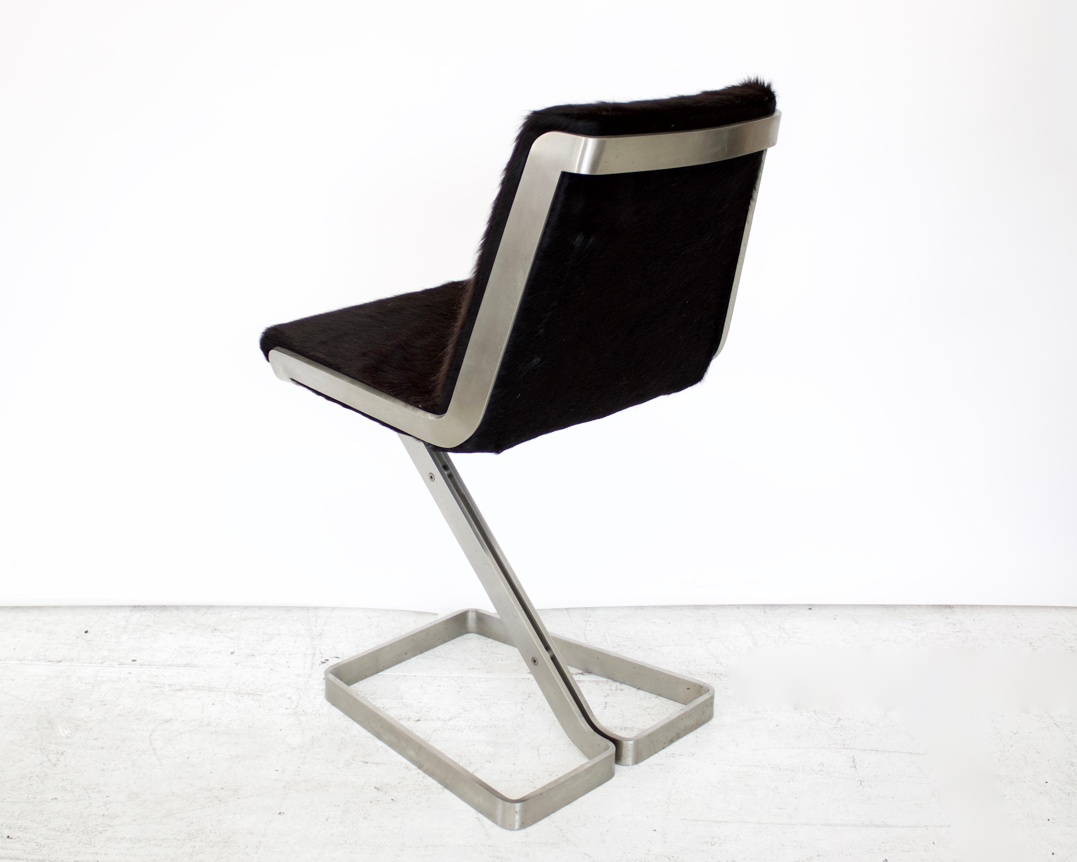 Italian Stainless Steel Desk Chair by Forma Nova In Good Condition For Sale In Chicago, IL