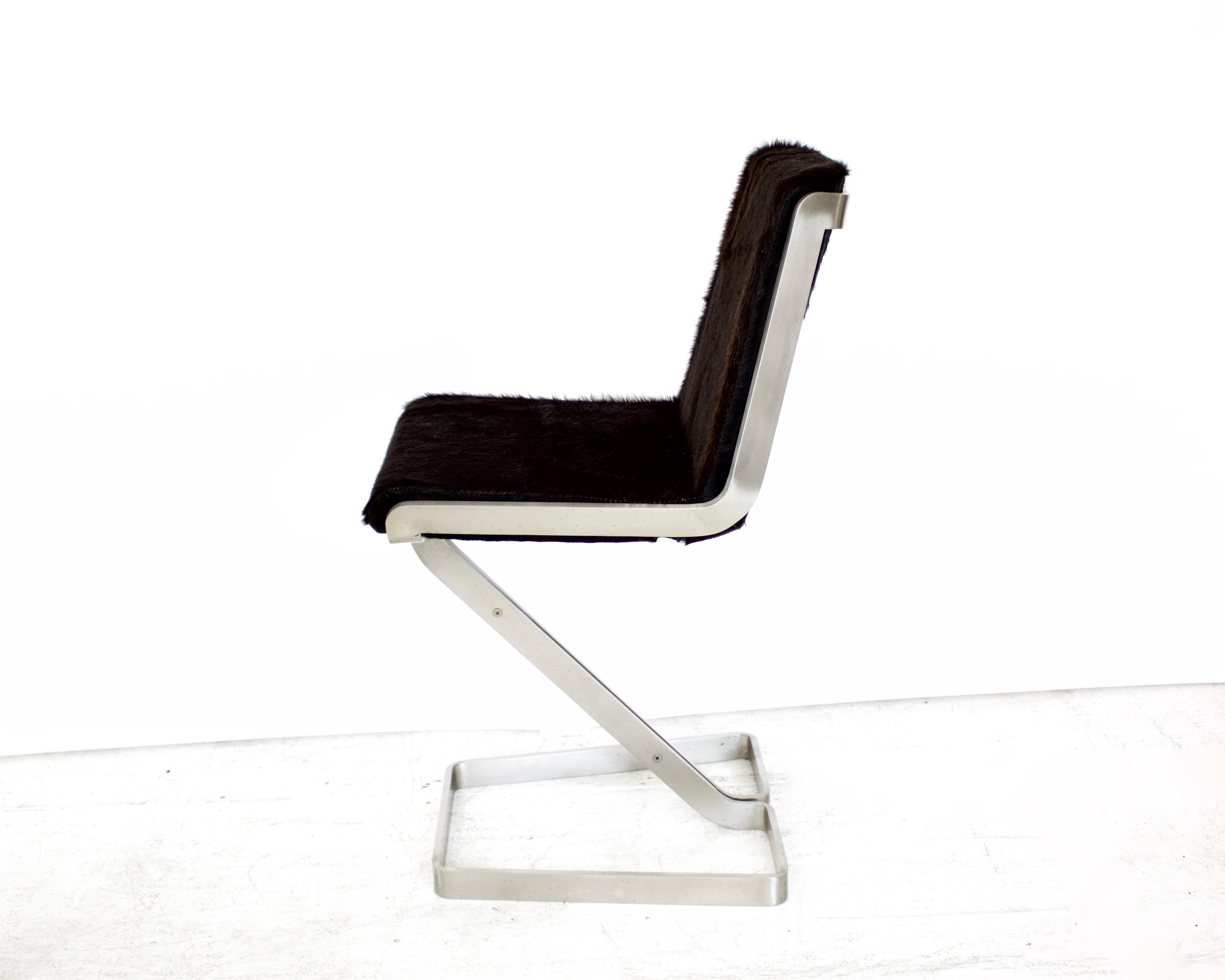 Late 20th Century Italian Stainless Steel Desk Chair by Forma Nova For Sale