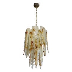 Italian "Stalactites" Murano Glass Chandelier by Mazzega