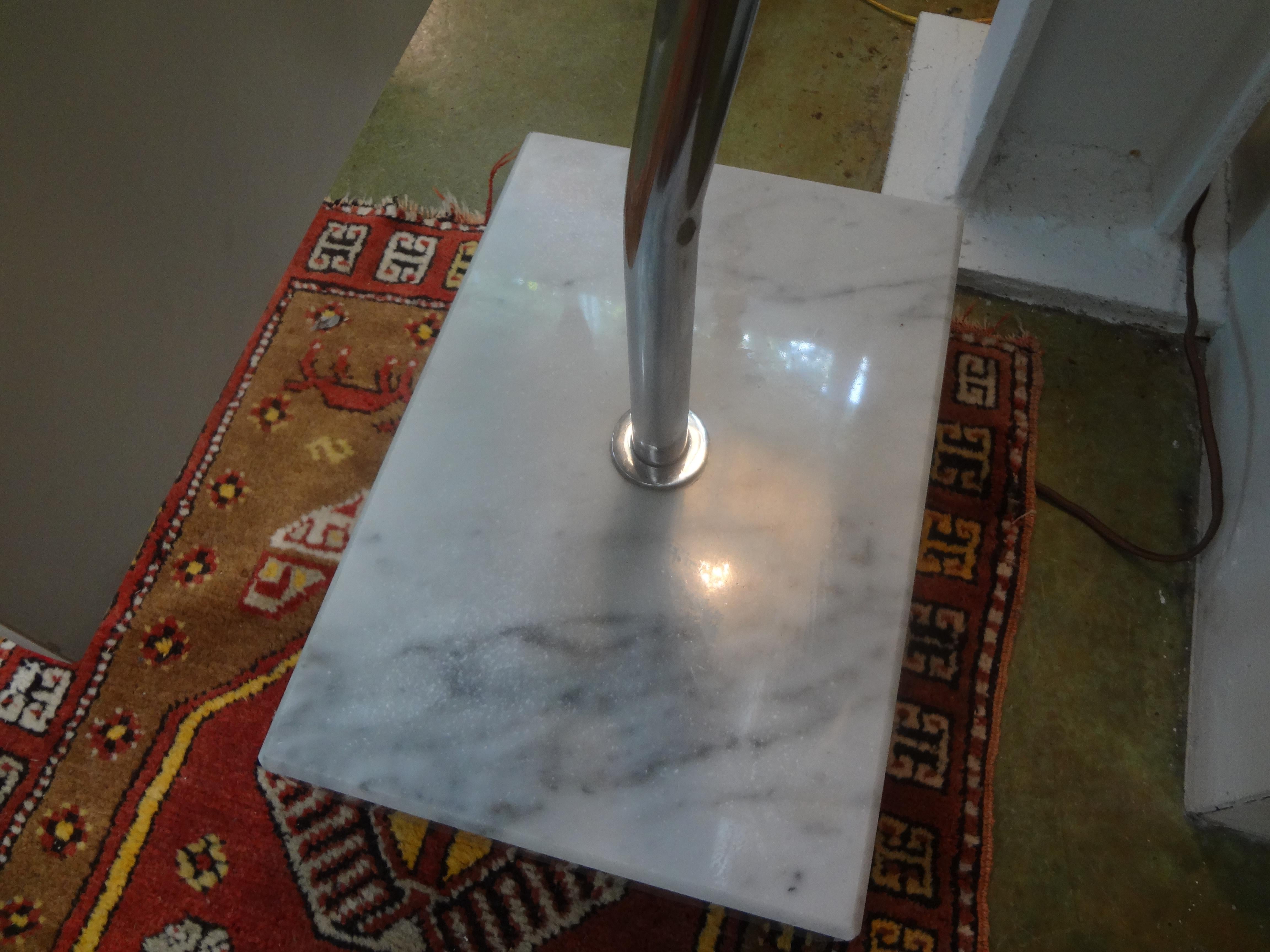 Italian Standing Mirror on Marble Base Inspired by Fontana Arte For Sale 1