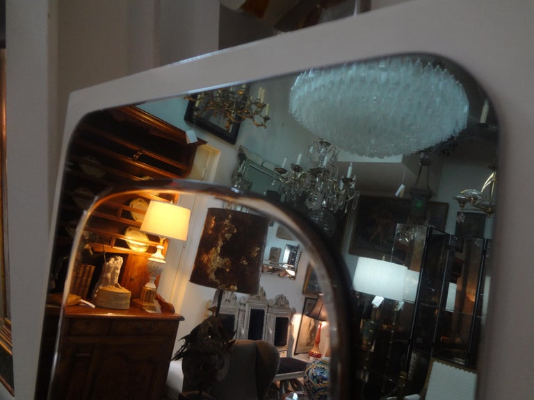 Italian Standing Mirror on Marble Base Inspired by Fontana Arte For