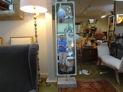 Italian Standing Mirror on Marble Base Inspired by Fontana Arte
