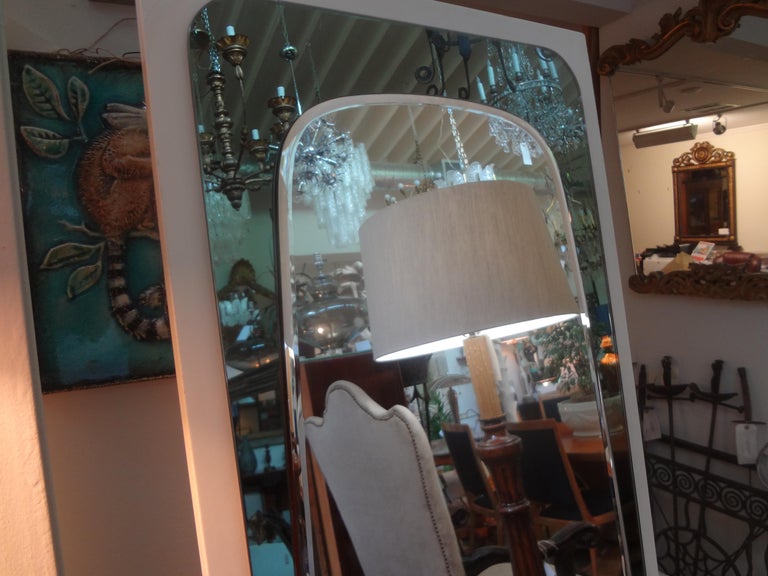 Italian Standing Mirror on Marble Base Inspired by Fontana Arte For