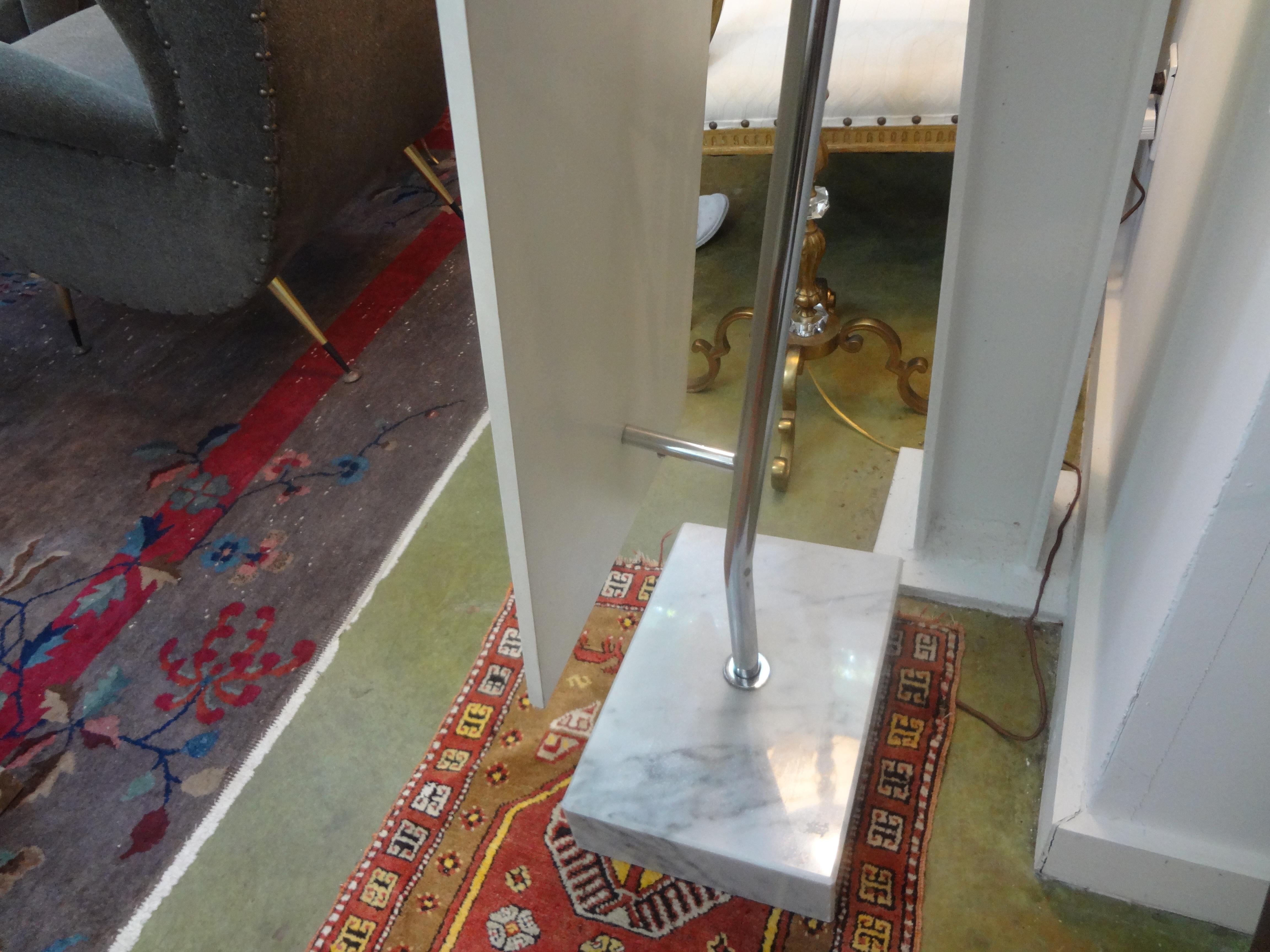 Italian Standing Mirror on Marble Base Inspired by Fontana Arte For Sale 4