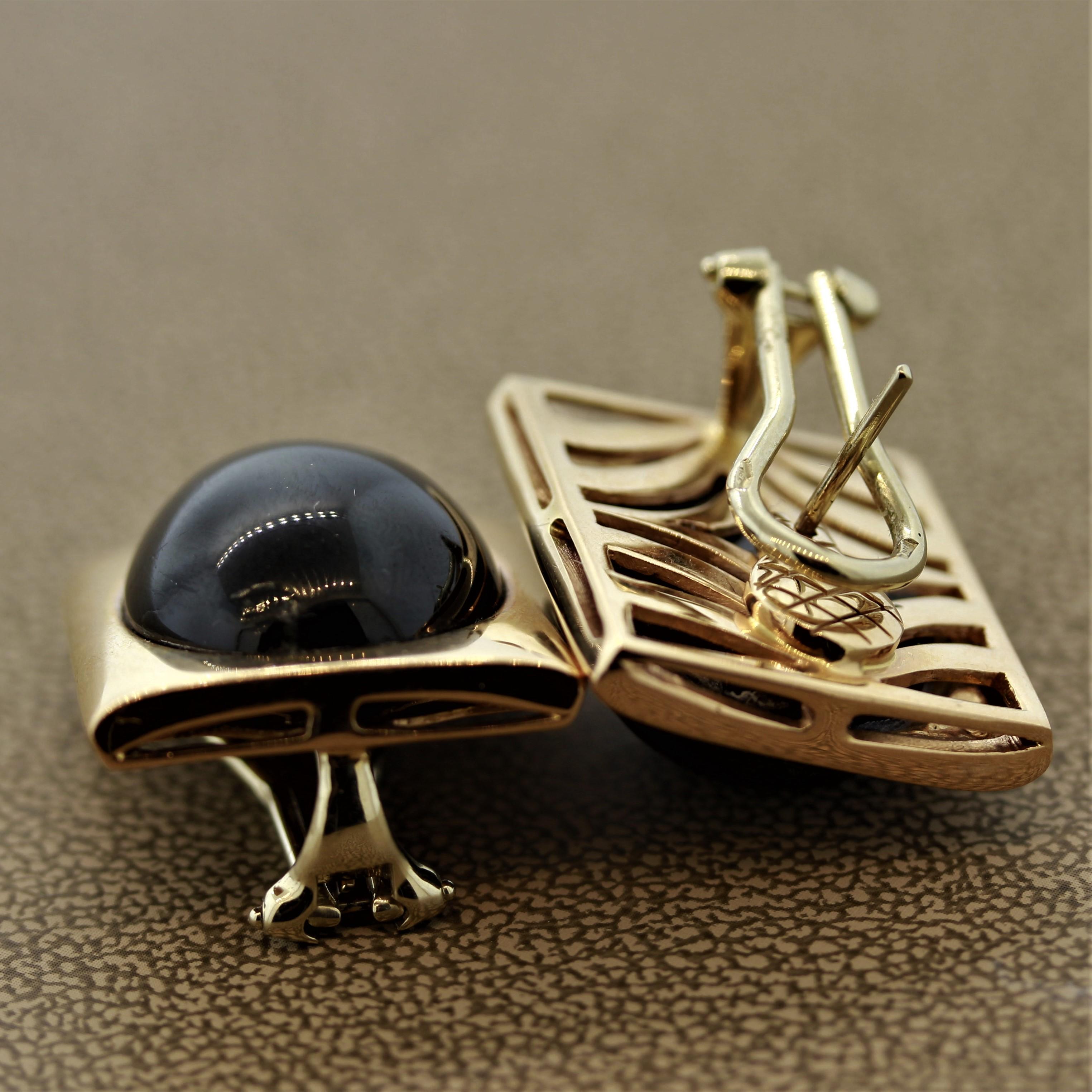 Italian Star Diopside Gold Earrings 2