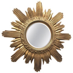 Italian Starburst Sunburst Cosmetic Enlargement Mirror Plastic, circa 1970s