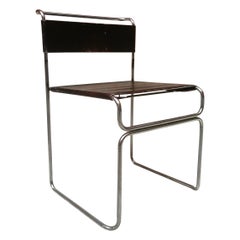 Italian steel and leather Libellula chair by Giuseppe Carini for Planula, 1970