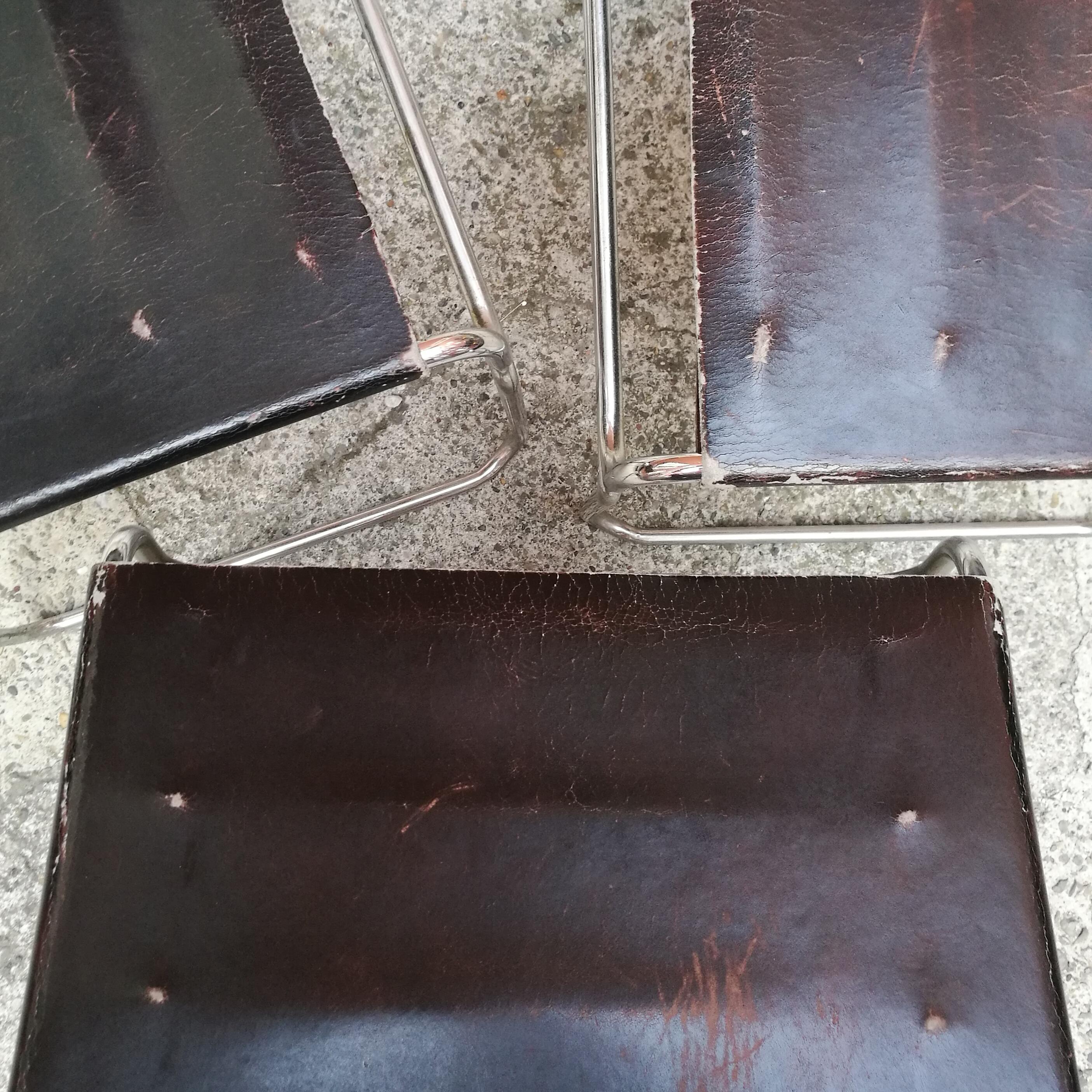 Italian Steel and Leather Libellula Chairs by Giuseppe Carini for Planula, 1970 4