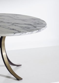 Italian Steel and Marble Model T69 Series Table designed by Osvaldo Borsani