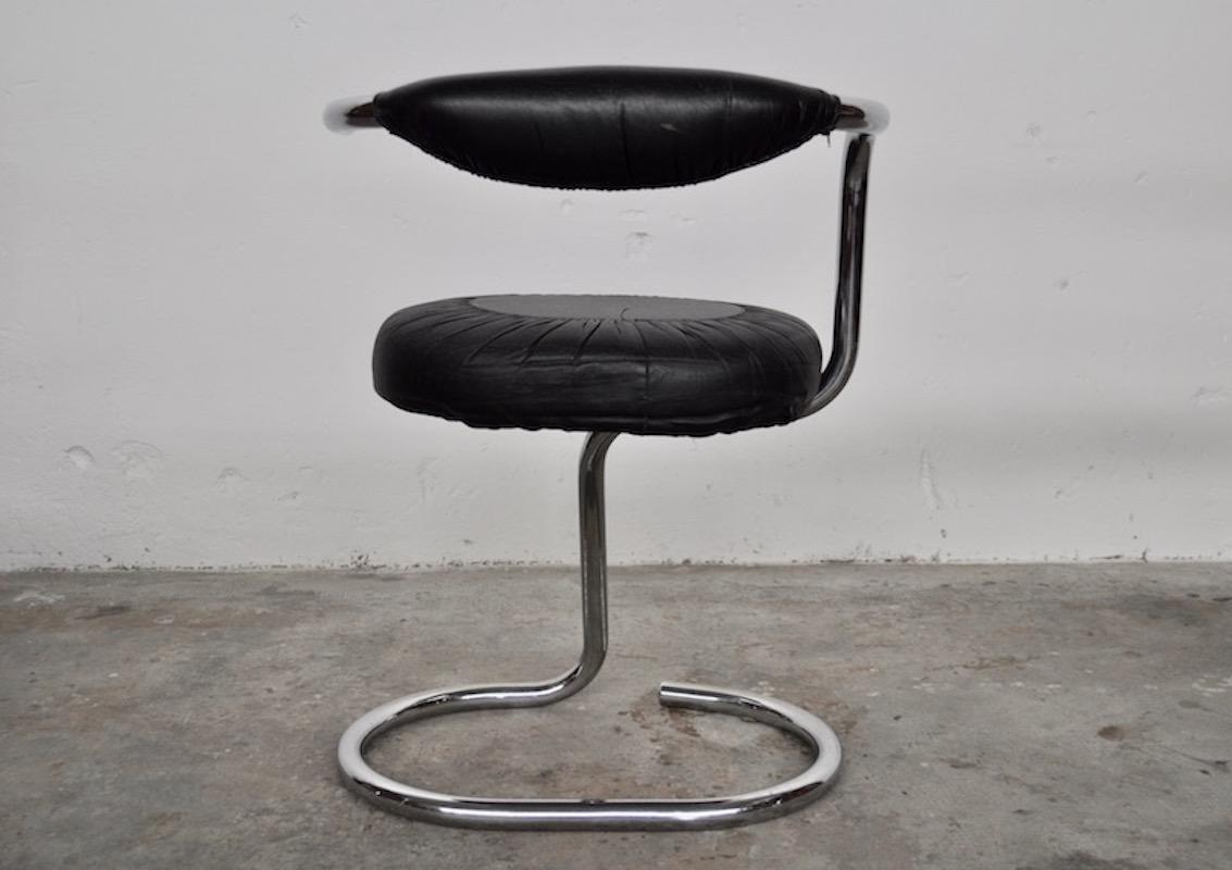 Late 20th Century Italian Steel Cobra Dining Chairs by Giotto Stoppino for Kartell, 1970s, Set 5 For Sale