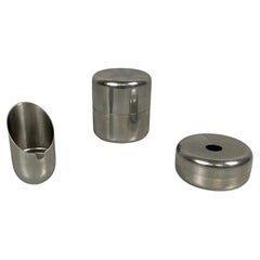 Italian steel smoking set by Ezio Didone for Valenti, 1970s